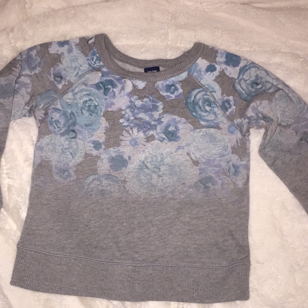 Baby Gap Toddler fleece lined Floral sweatshirt